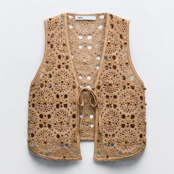 BEADED CROCHET TOP - Picture 1 of 7